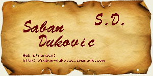 Šaban Duković vizit kartica